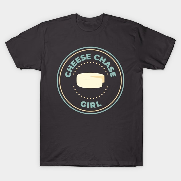 Cheese chase girl logo round T-Shirt by Oricca